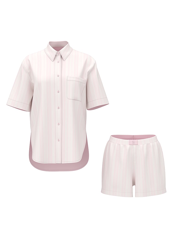 Victoria's Secret, Victoria's Secret Modal-Cotton Short Pajama Set, offModelFront, 3 of 4