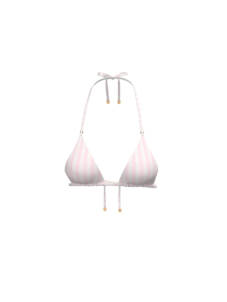 Victoria's Secret, Victoria's Secret Swim Essential Triangle Bikini Top, Pink Iconic Stripes, offModelFront, 3 of 3
