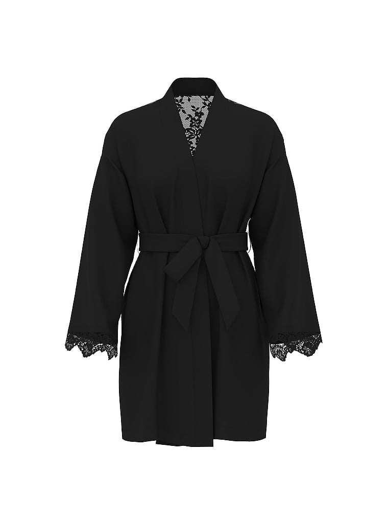 Chiffon & Lace Short Robe