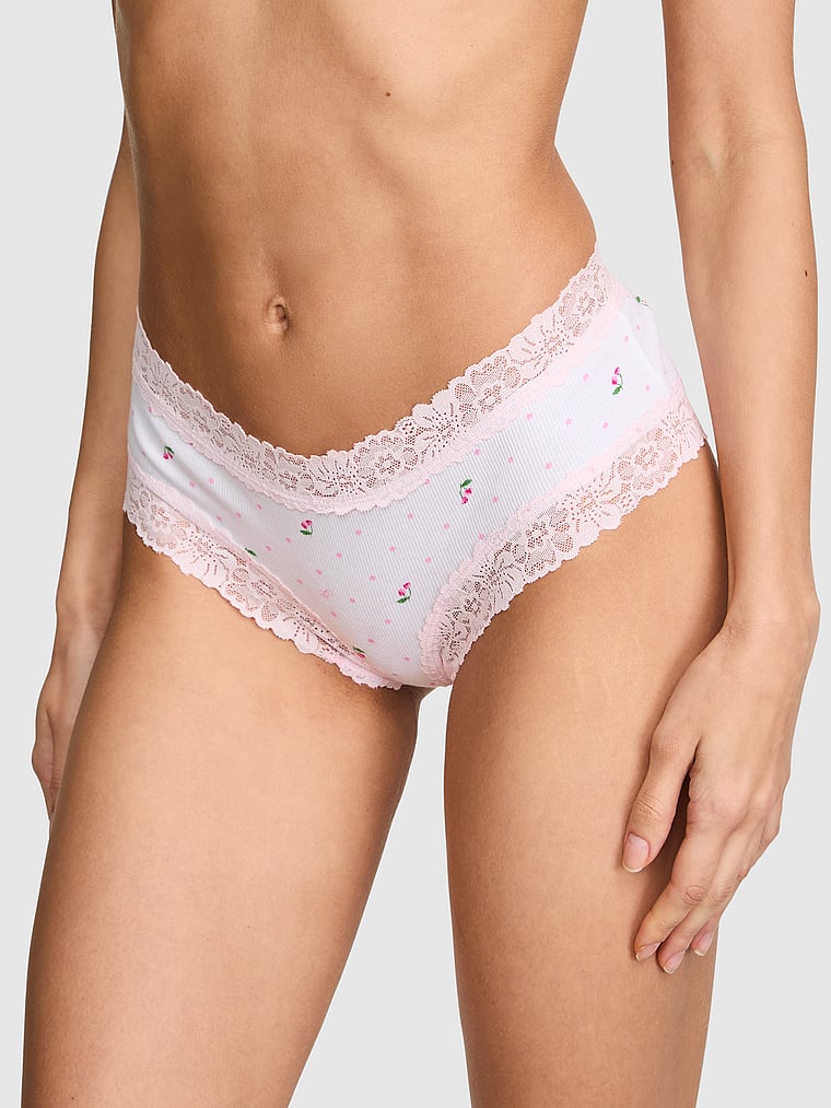 PINK Wink⢠Lace-Trim Cheeky Panty