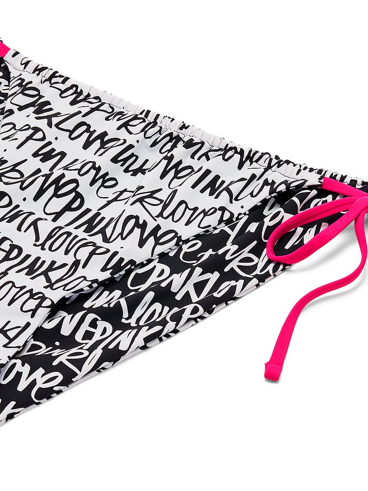 PINK SWIM Reversible Side-Tie Cheeky Bikini Bottom, Love PINK Script, onModelBack, 2 of 6