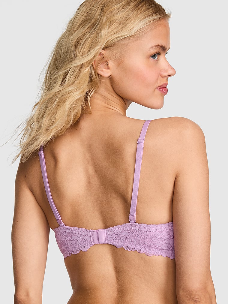 PINK Wink PINK Wink™ Undercover Lift Unlined Demi Bra, Light Lilac, onModelBack, 2 of 3
