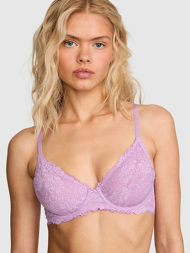 PINK Wink PINK Wink™ Undercover Lift Unlined Demi Bra, Light Lilac, onModelFront, 1 of 3