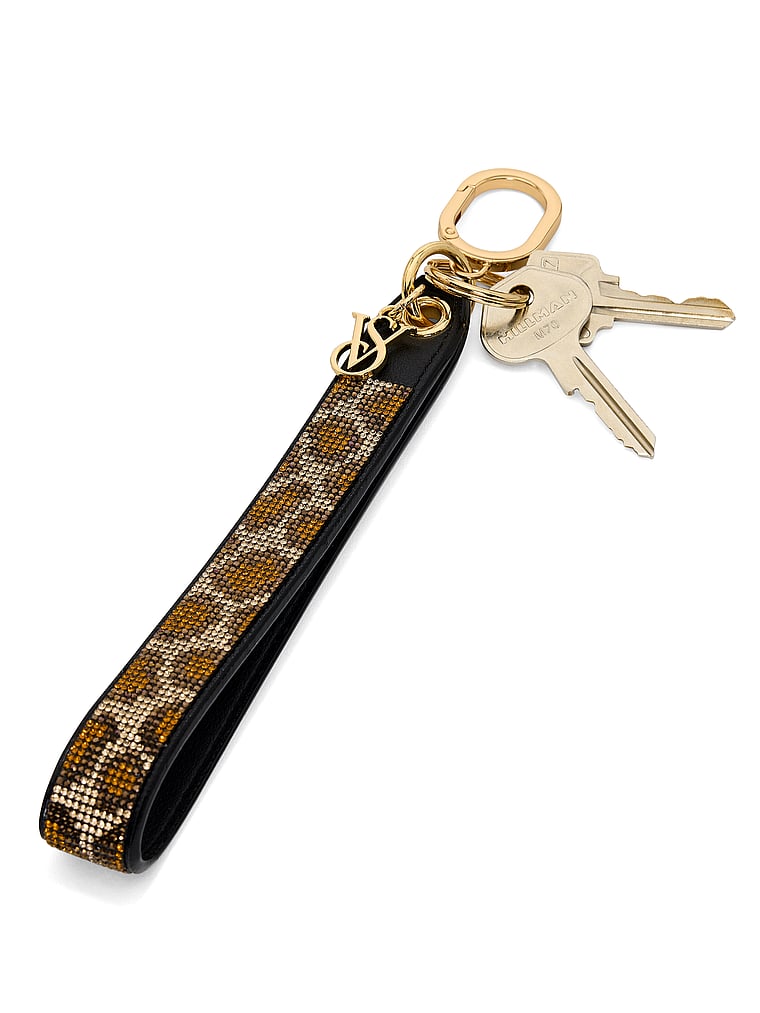 Victoria's Secret, Victoria's Secret Slim Wristlet Strap Keychain, Black, onModelBack, 2 of 2