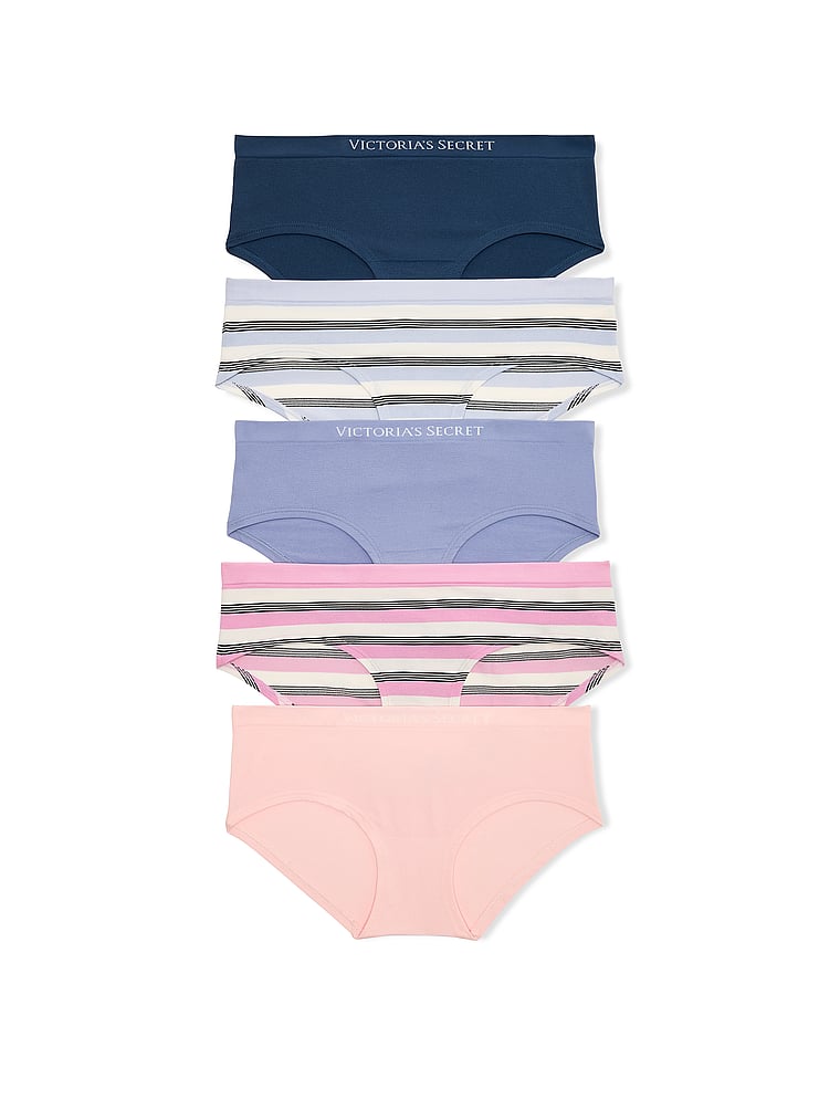 Victoria's Secret, Victoria's Secret 5-Pack Seamless Hiphugger Panties, Multi, offModelFront, 1 of 2