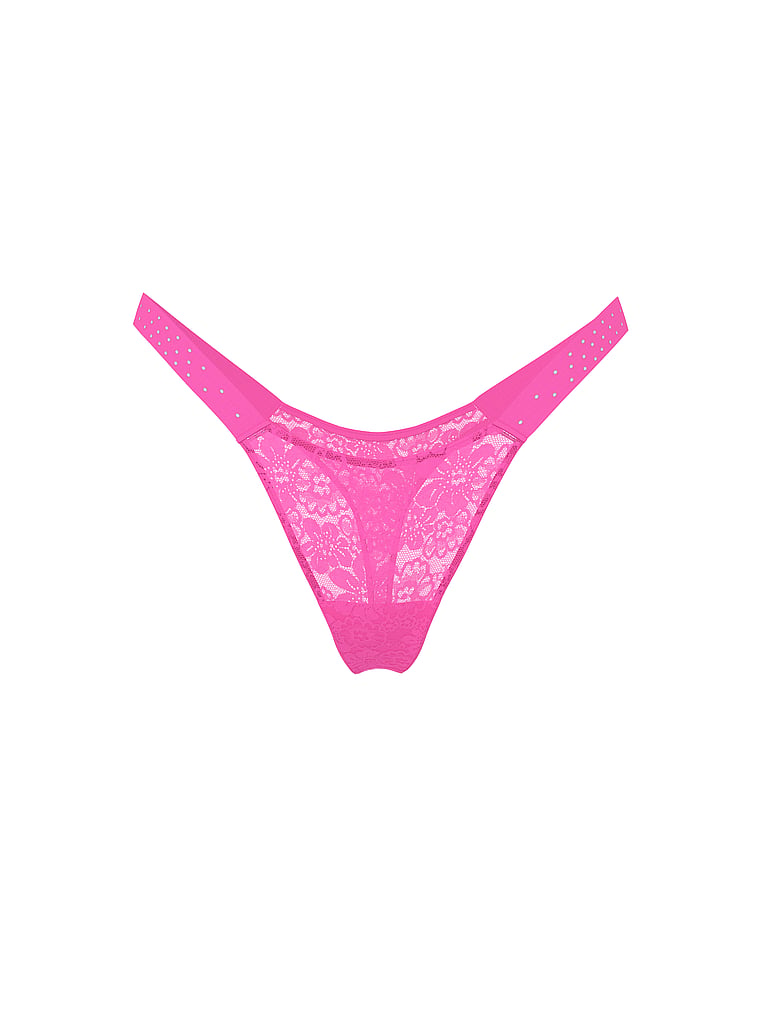 PINK PINK Wink™ Micro Thong Panty, Pink Gossip, offModelFront, 3 of 3