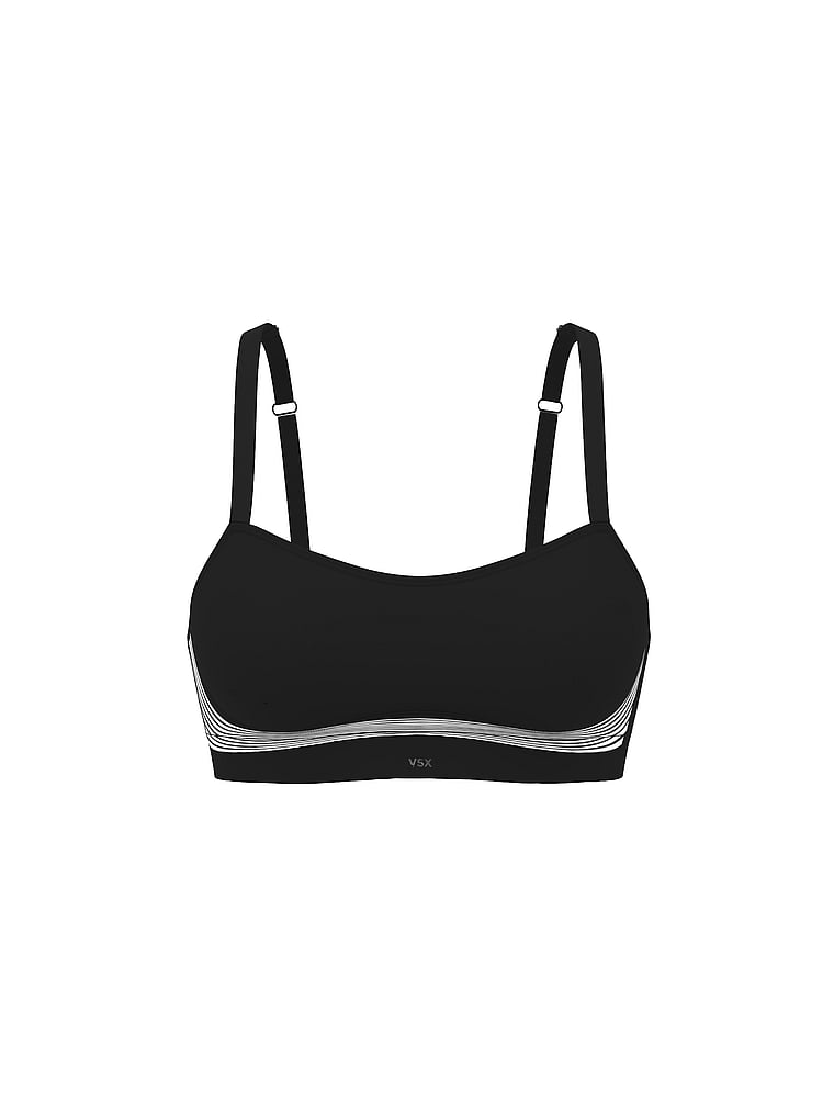 Victoria's Secret, VSX VSX Xcelerate™ Max Sports Bra, Black, offModelFront, 3 of 3