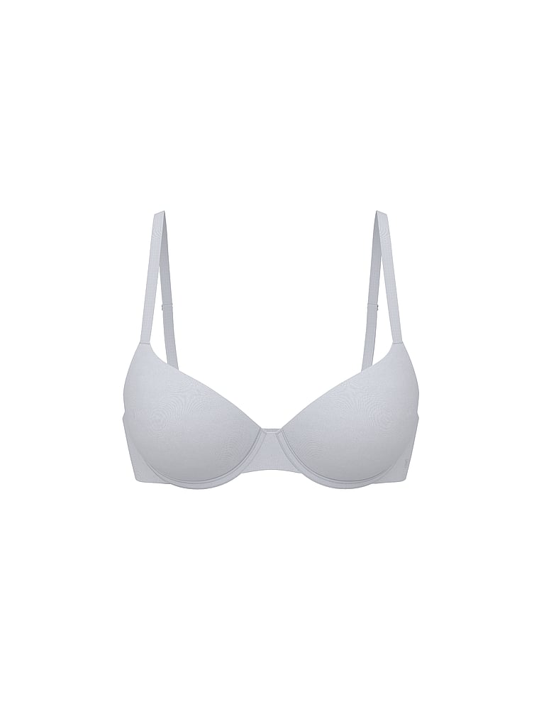 Victoria's Secret, The T-shirt Lightly Lined Smooth Demi Bra, VS White, offModelFront, 3 of 3