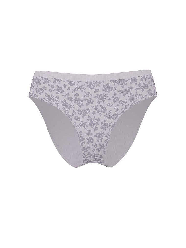Victoria's Secret, Seamless Seamless High-Leg Brief Panty, Crystal Lilac Floral, offModelFront, 3 of 3