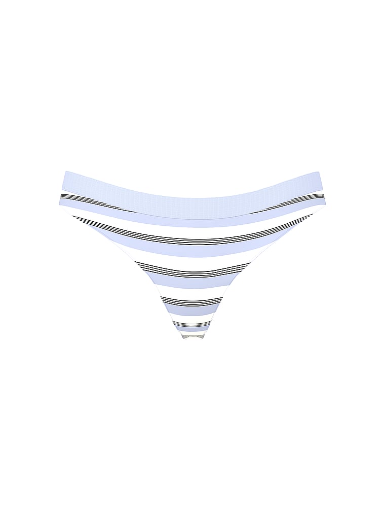 Victoria's Secret, Seamless Seamless Thong Panty, Icy Lavender Stripes, offModelFront, 3 of 3