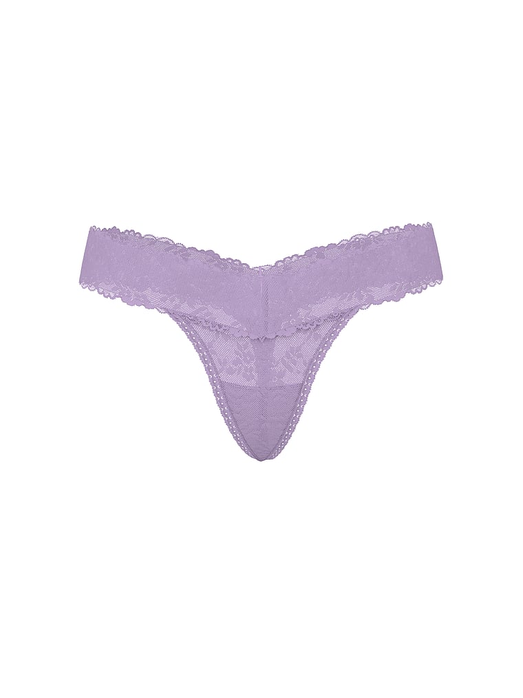 PINK PINK Wink™ Wide-Waist Thong Panty, Purple Aster, offModelFront, 3 of 3