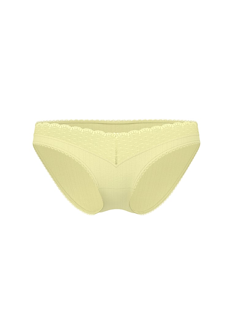 Stretch Cotton Heart Lace Bikini Panty