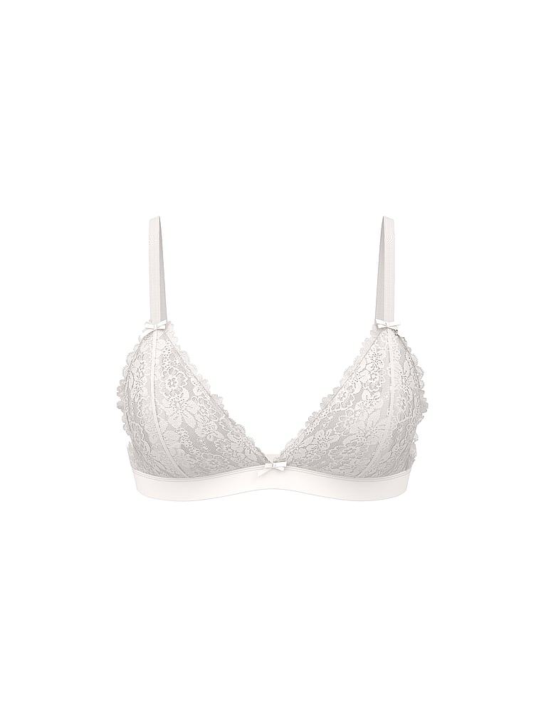 PINK Wink PINK Wink™ Unlined High-Low Triangle Bralette, Coconut White, offModelFront, 3 of 3