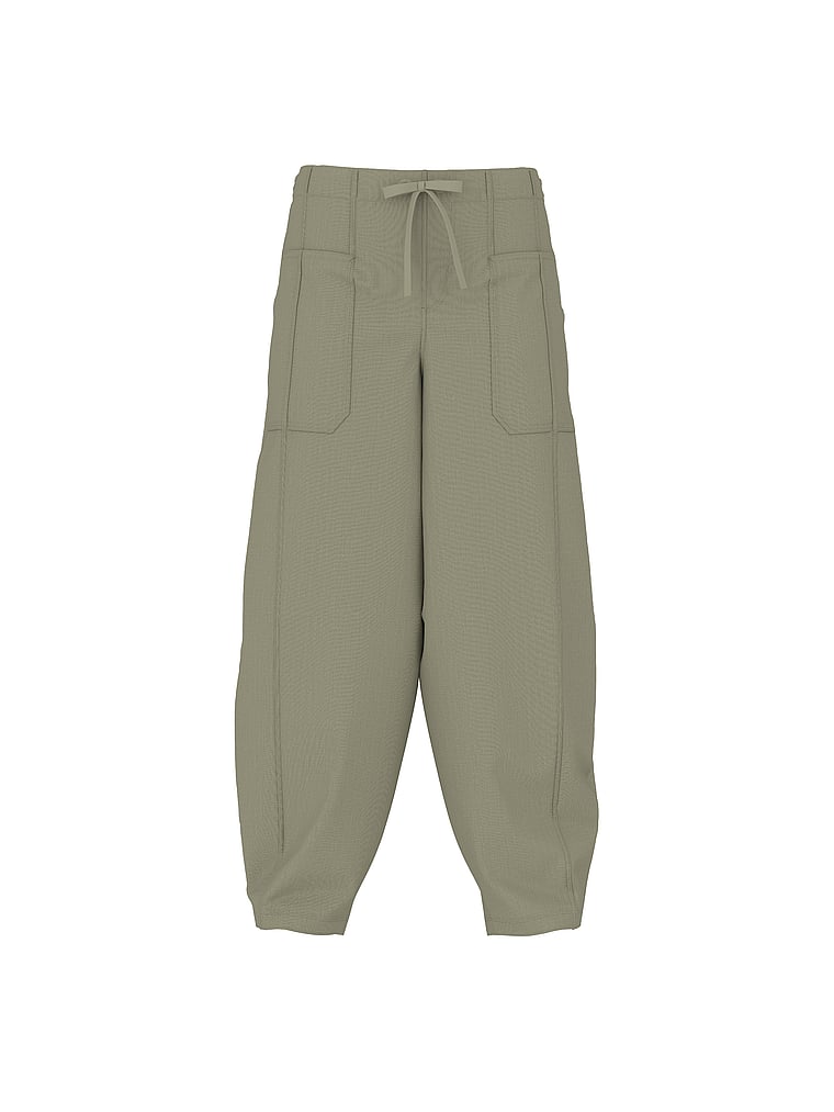 PINK Take It Easy Pull-On Barrel Pants, Slate Green, offModelFront, 3 of 4