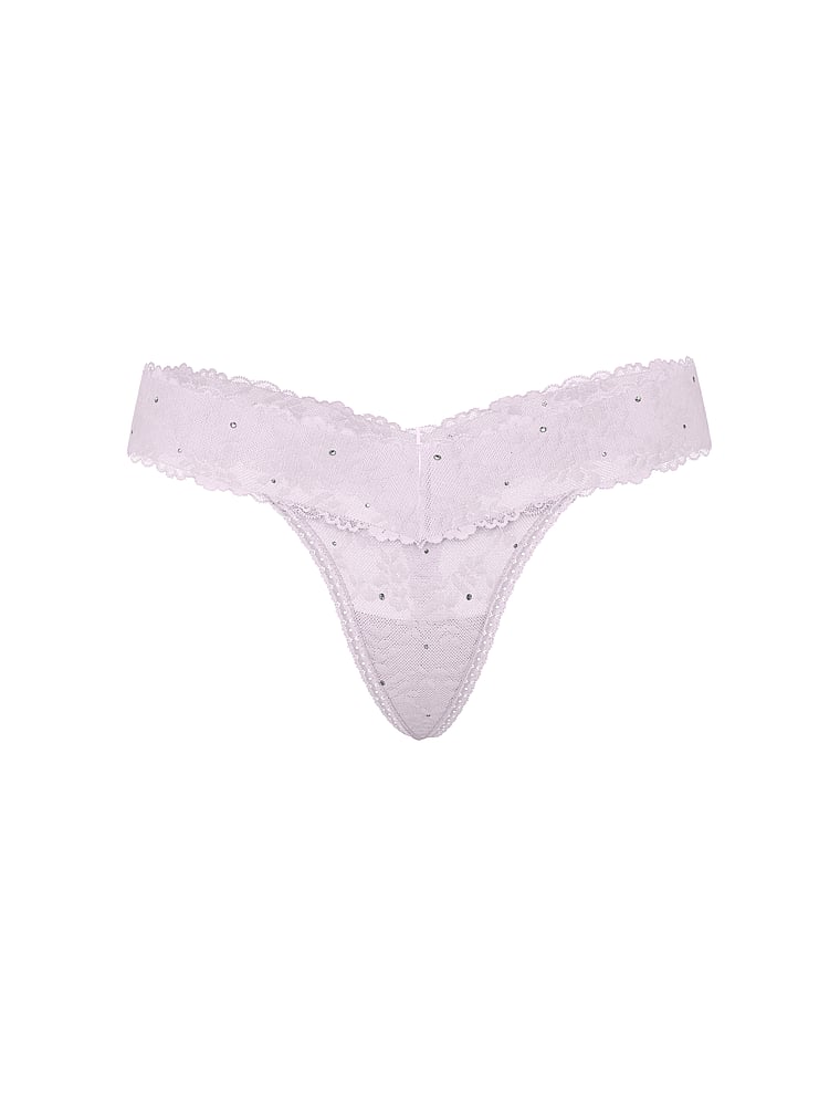 PINK PINK Wink™ Lace Thong Panty, Pink Tulip, offModelFront, 3 of 3