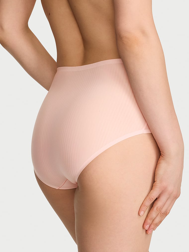 Victoria's Secret, Body by Victoria Body by Victoria Flex Shadow Stripe Modern Brief Panty, Purest Pink, onModelBack, 2 of 4 Lotta is 5'10" or 178cm and wears Small