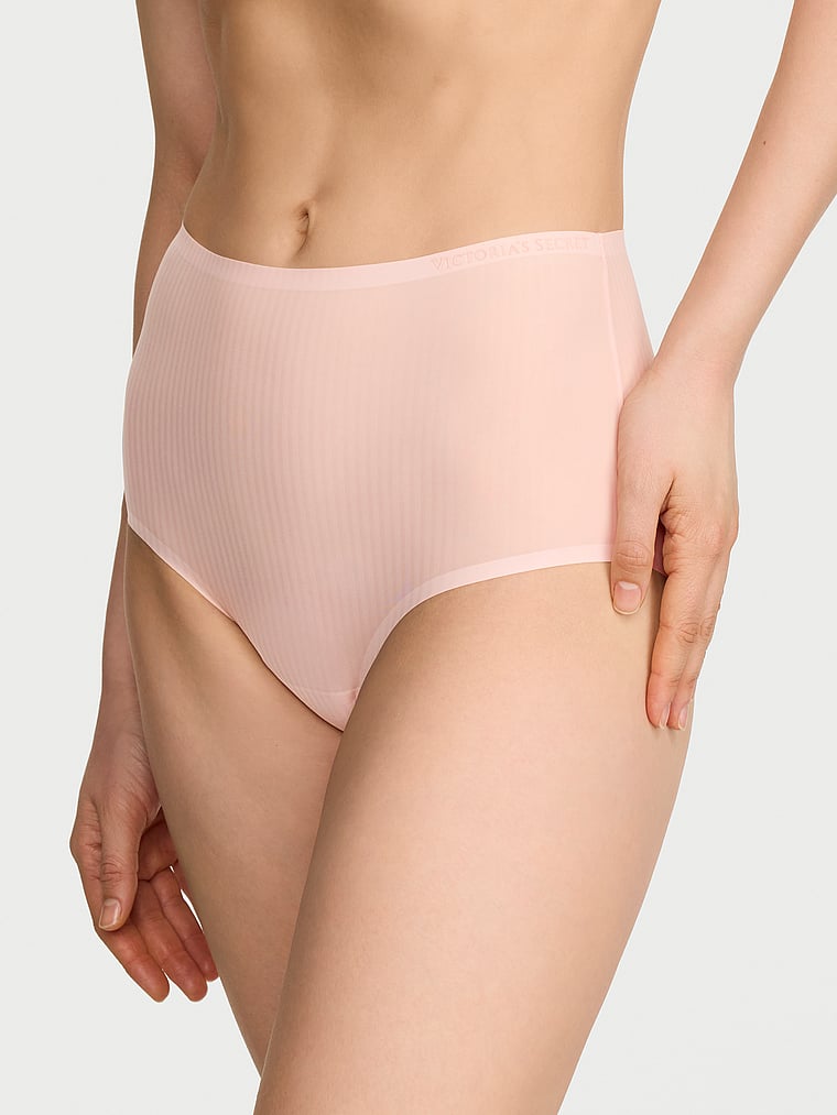 Victoria's Secret, Body by Victoria Body by Victoria Flex Shadow Stripe Modern Brief Panty, Purest Pink, onModelFront, 1 of 4 Lotta is 5'10" or 178cm and wears Small