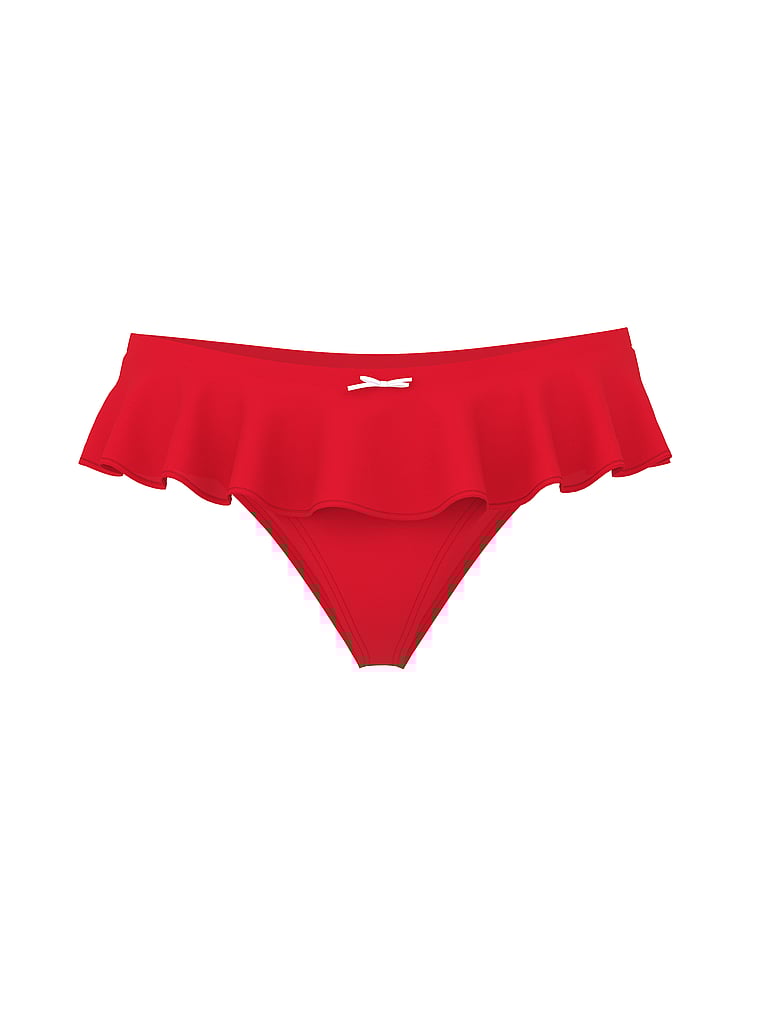 PINK by Frankies Bikinis Mae Thong Bottom, Bandana Red, offModelFront, 4 of 4
