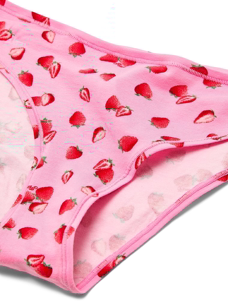 PINK Cotton Side-Slit Tee & Panty Set, Pink Lollipop Berries, detail, 4 of 4