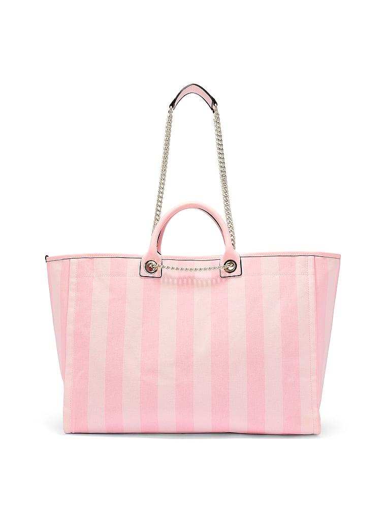 Victoria's Secret, Victoria's Secret City Exclusive Tote Bag, Heritage Stripe Dubai, onModelBack, 3 of 4