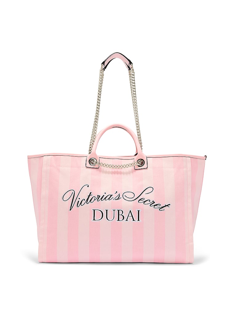 Victoria's Secret, Victoria's Secret City Exclusive Tote Bag, Heritage Stripe Dubai, onModelFront, 2 of 4