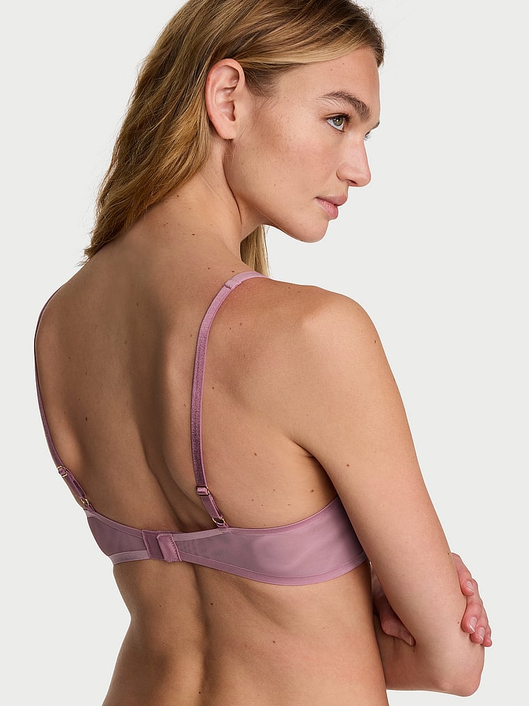 Victoria's Secret, Very Sexy Sheer Reveal Unlined Balconette Bra, Dusk Rose, onModelBack, 2 of 3