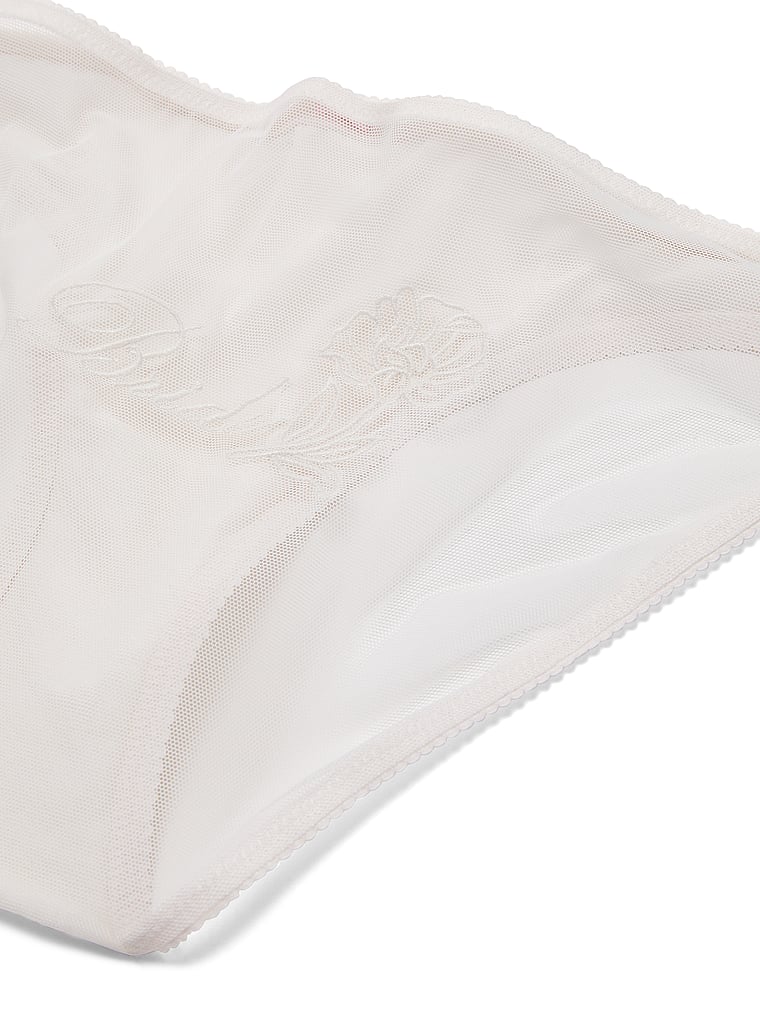 Victoria's Secret, Dream Angels Lace-Trim Bikini Panty, Coconut White, detail, 4 of 4