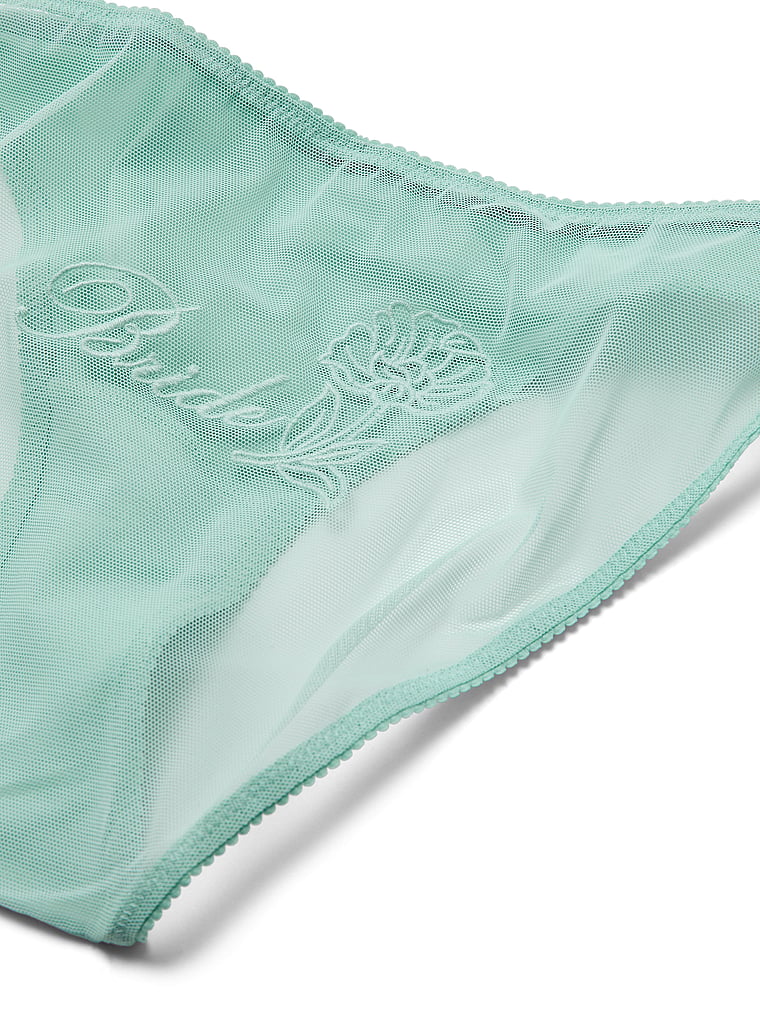 Victoria's Secret, Dream Angels Lace-Trim Bikini Panty, Canal Blue, detail, 4 of 4