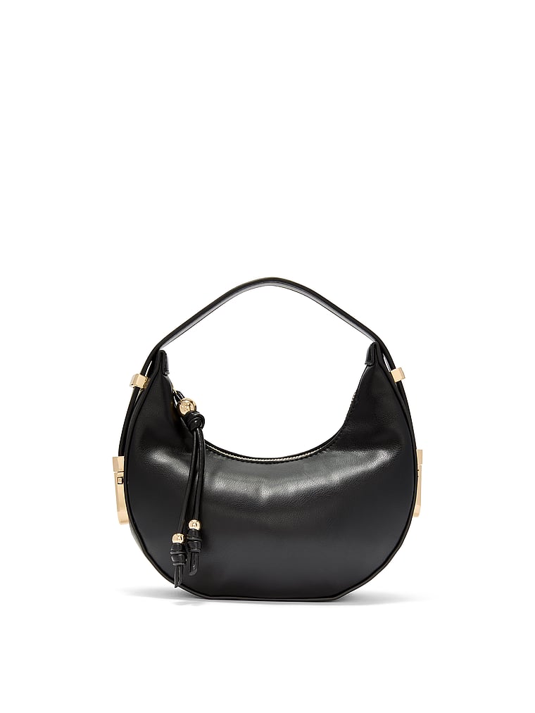 Victoria's Secret, Victoria's Secret Small Crescent Bag, Black, onModelBack, 2 of 5