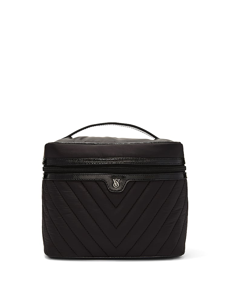 Victoria's Secret, Victoria's Secret 4-Piece Makeup Bag Set, Black, onModelFront, 1 of 3