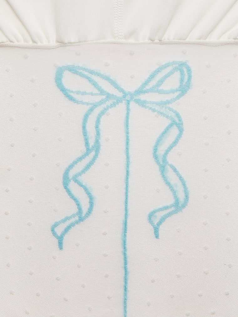 Tease Sheer Bow Bridal Thigh Highs