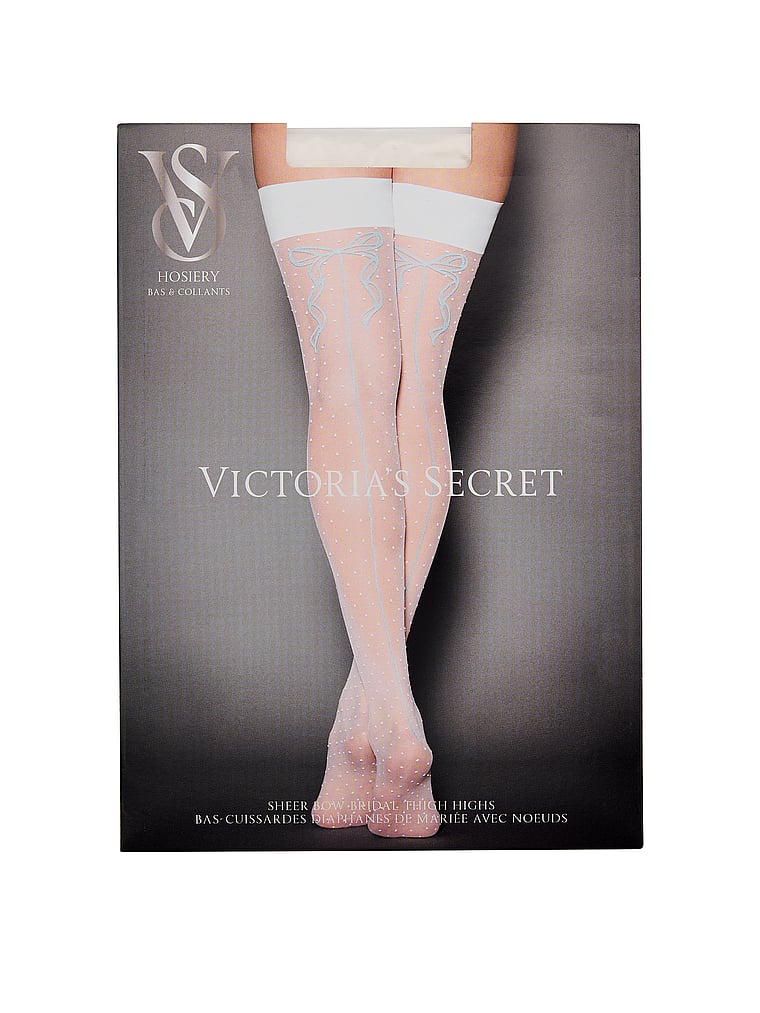 Tease Sheer Bow Bridal Thigh Highs