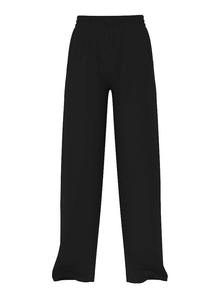 Victoria's Secret, Victoria's Secret Swim Beachwear Linen Pants, Black, offModelFront, 3 of 3