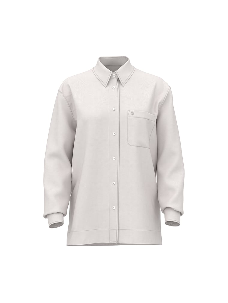 Beachwear Linen Boxy Long-Sleeve Shirt