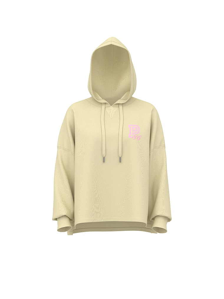 PINK Campus Fleece™ Straight-Cut Hoodie, Palest Yellow, offModelFront, 3 of 3