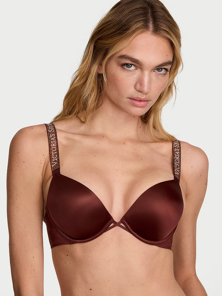 Buy Bombshell Logo Shine Strap Add-2-Cups Push-Up Bra, Rose Garden
