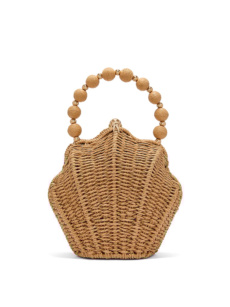 Shell Straw Crossbody Bag