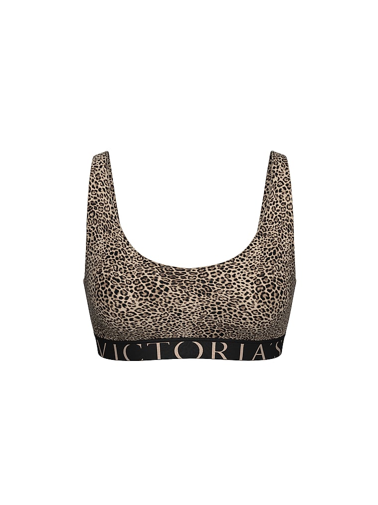 Cotton Exploded Logo Unlined Plunge Bralette