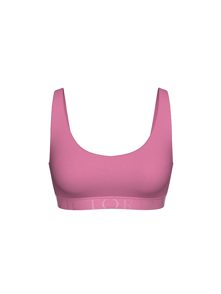 Cotton Exploded Logo Unlined Plunge Bralette