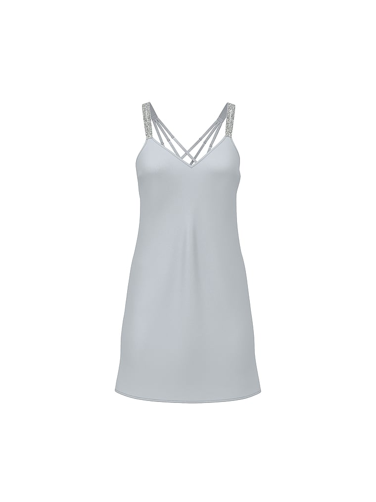 Gradient Shine Strap Satin Slip Dress