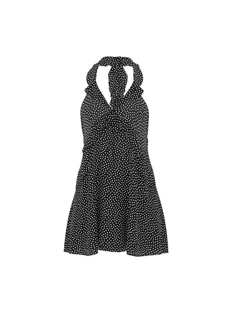 Chiffon Polka Dot Flutter Mini Dress