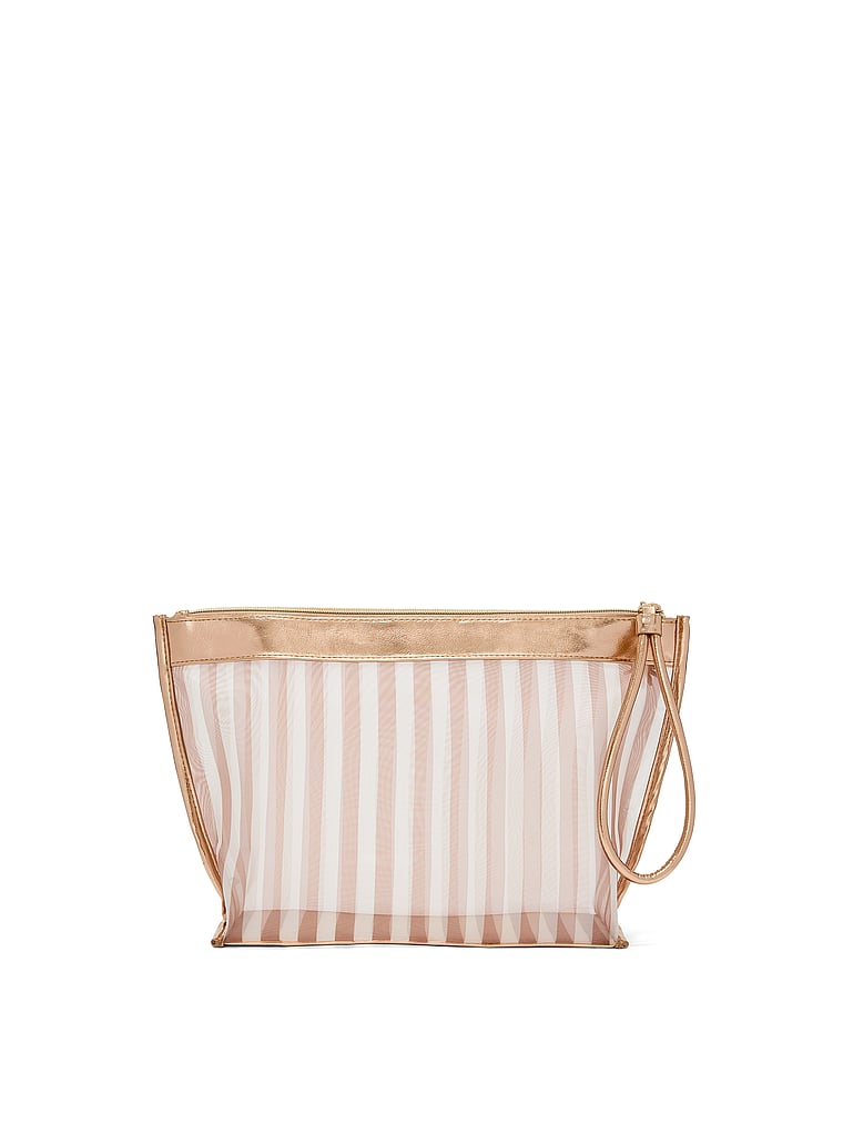 Victoria's Secret, Victoria's Secret Bronze Wristlet Beauty Pouch, Multicolored, onModelBack, 2 of 2