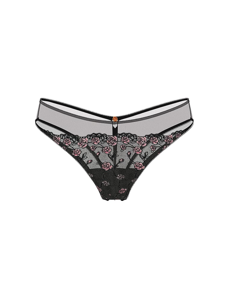 Tease Lace Hardware Open-Back Cheeky Panty