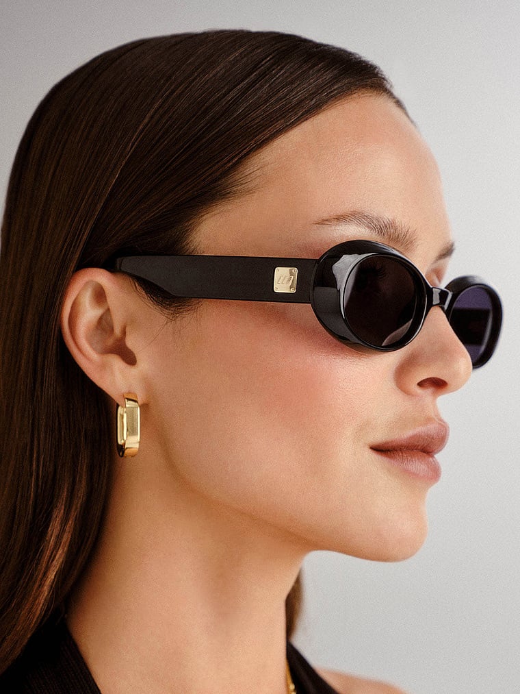 Le Specs Work It Sunglasses, Black, offModelFront, 4 of 4