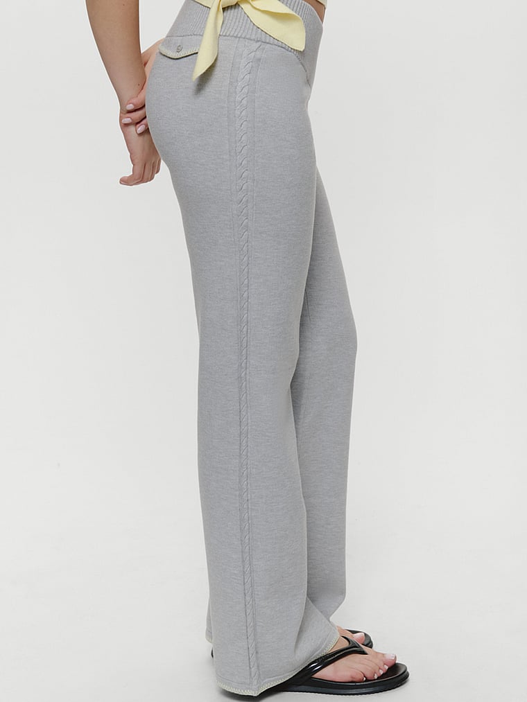 Victoria's Secret, Frankies Bikinis Quinn Cloud Knit Pants, Echo, onModelSide, 3 of 4