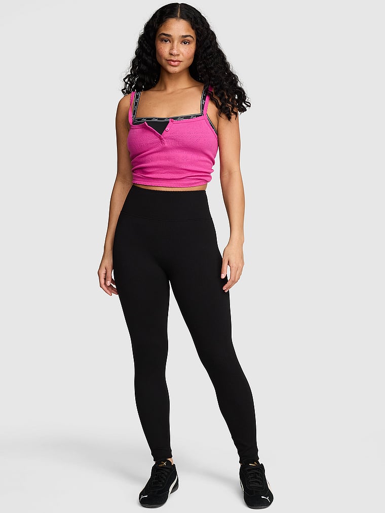 PINK AnyWear Leggings, Black, onModelFront, 1 of 3