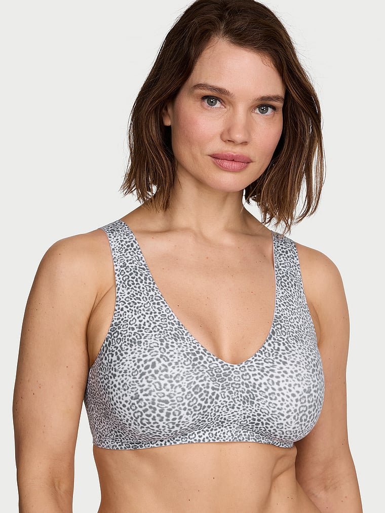 Victoria's Secret, The T-shirt SlumberBra™, Snow Leopard, onModelFront, 1 of 3