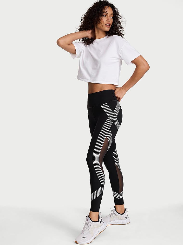 Victoria's Secret, VSX VSX Elevate™ Refined Contours Legging, Black, onModelSide, 3 of 5