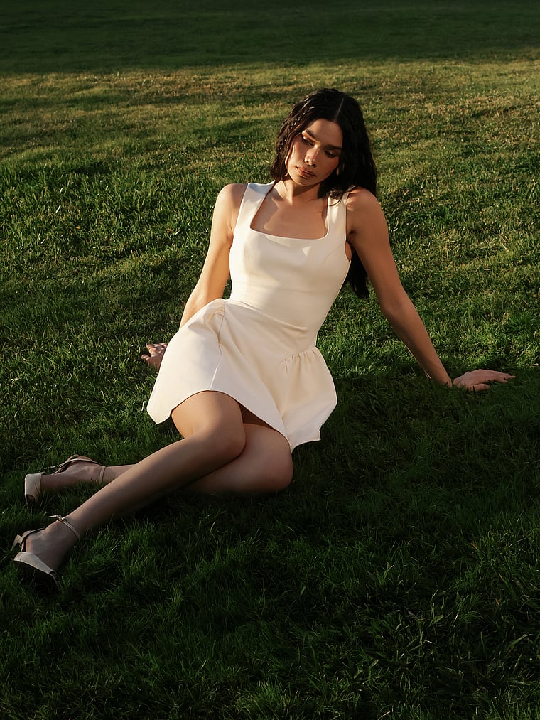 Victoria's Secret, Avec Les Filles Sculpted Flounce Mini Dress, Buttercream, detail, 4 of 4