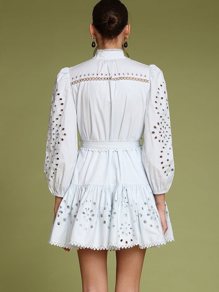 Victoria's Secret, Avec Les Filles Cotton Broderie Anglaise Shirtdress, Ice Blue, onModelBack, 2 of 4
